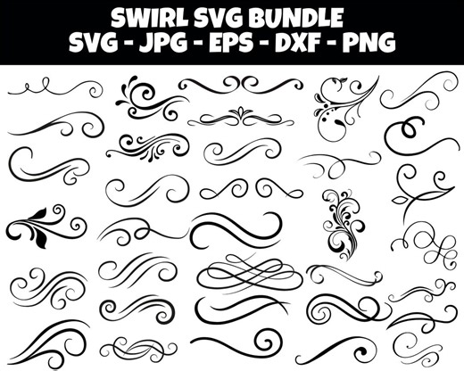 Decorative Swirl Clipart, Flourish SVG, Elegant Cut File (instant Download) - Etsy New Zealand