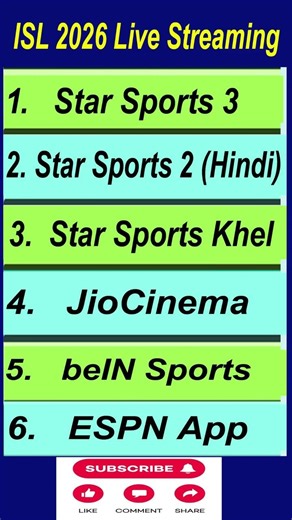 ISL Live tv /ISL live Streaming free