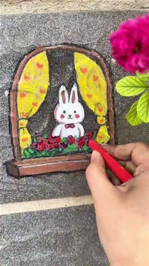 He just drew on the wall, but look what happened next #shorts #comedy #drawing #rabbit