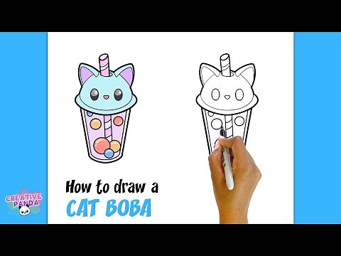 How to Draw Cat Boba | Learn Creative Drawing Skills | Creative Panda