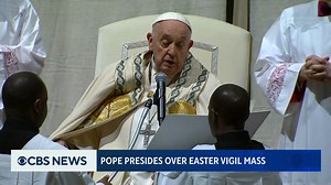 76K views · 834 reactions | Pope Francis presided over the Easter vigil mass at St. Peter's Basilica in Rome after skipping a Good Friday event to preserve his strength. | CBS Evening News | Facebook