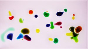 Liquid droplets that chase each other across a surface