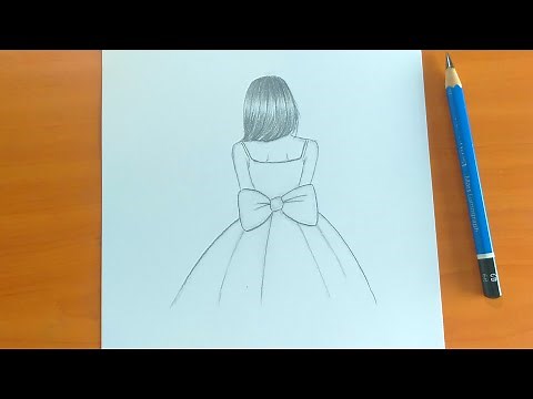 رسم سهل كيوت | رسم بنات كيوت بالرصاص خطوة بخطوة للمبتدئين | رسم بنت من الخلف | تعلم الرسم | رسم بنات