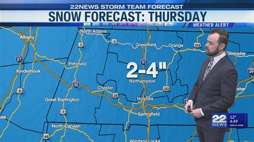 Weather Alert: Snow and ice coming Thursday in western Massachusetts