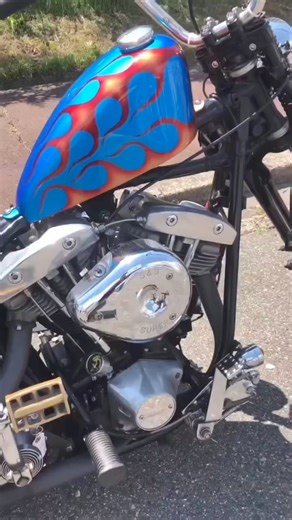 6.2K views · 153 reactions | Old style 'flame paint jobs are cool IMHO. Every motorcycle in 60's and 70's had that look. #harleydavidson #bobber #custompaintjobs #bikertok #433 | Sturgis Moto | Facebook