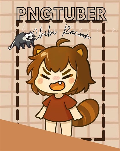 Angry Chibi Raccoon PNGTuber – Kawaii Streamer Digital Art (Digital Download) - Etsy Polska