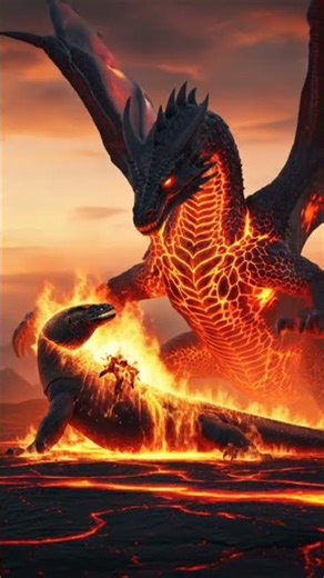 Lava Dragon Fire Attack on Giant Como Dragon | Meltdown Battle #Shorts #LavaDragon #ComoDragon