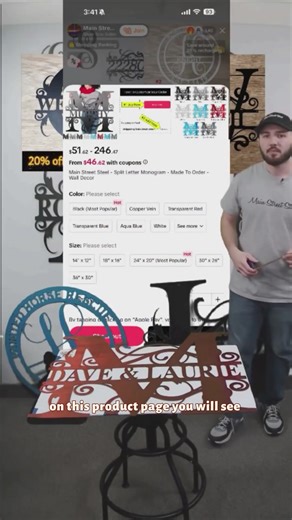 Personalized Metal Circular Decor with Vine Motif