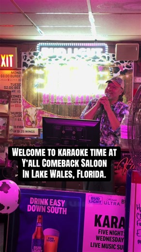 If you are ever in the area, come on in and sit for a spell, everyone is welcome. #yallcomebacksaloon #karaoke #florida #lakewales