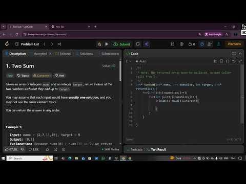 Two Sum | LeetCode Problem 1 | C Language | Step by Step Explanation