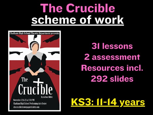 The Crucible - Entire Scheme of Work - 2 Assessments Included (KS3: 11-14 years) | Teaching Resources