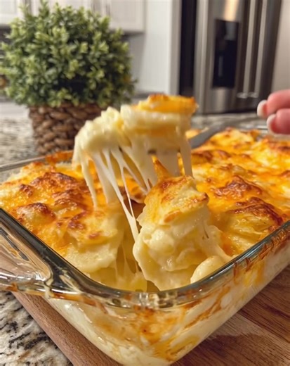 🥔🧀 Amish Scalloped Potato Bake Creamy, Old-Fashioned Comfort at Its Best 💛 This Amish Scalloped Potato Bake is the definition of cozy, home-style comfort. Thinly sliced russet potatoes and sweet onions are layered with a rich, velvety cheese sauce, then baked slowly until bubbling, tender, and beautifully golden. It’s a timeless side dish that feels like home with every creamy bite. Ingredients • 4 large russet potatoes, peeled and thinly sliced • 1 medium onion, thinly sliced • 2 cups whole 