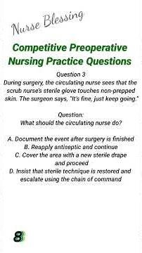 Top Preoperative Nursing Questions.Surgical Nursing Quiz/ Preoperative Care Questions & Answers