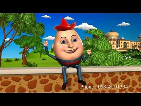 Humpty Dumpty - 3D Animation English Nursery Rhyme songs For Children with Lyrics