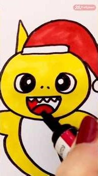 How to Draw a Christmas BABY SHARK easy