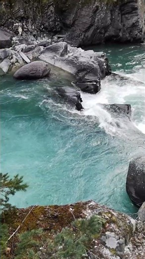 Overlander Falls on the Fraser River in BC Canada in slow motion
