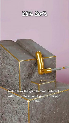 Golden Hammer vs Soft Material (0% - 100% Challenge) #superstring #viralvideo #shorts