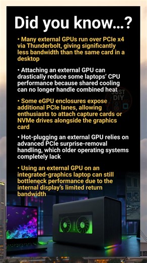 External GPUs: bandwidth limits, laptop boosts and unexpected DIY performance hacks