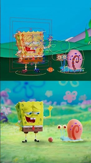 SPONGEBOB BEHIND THE SCENES 💻📸 #spongebob #3danimation #bts #fyp #edit