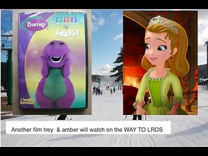 Trey & amber watch Barney's Colors & shape on the lrds YouTube trailer