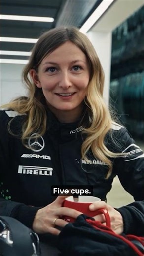 Doriane loves a good cuppa ☕ #mercedes #f1 #formula1 #dorianepin