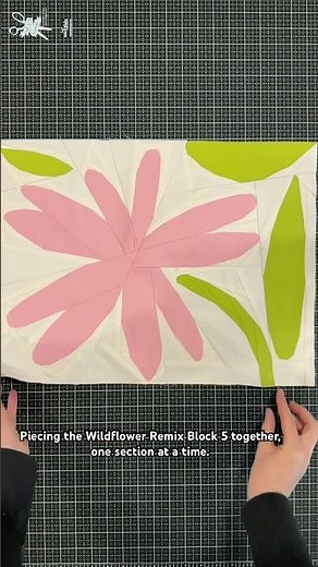 Foundation Paper Piecing the Wildflower Remix Block 5, one section at a time. #paperpiecing #quilt