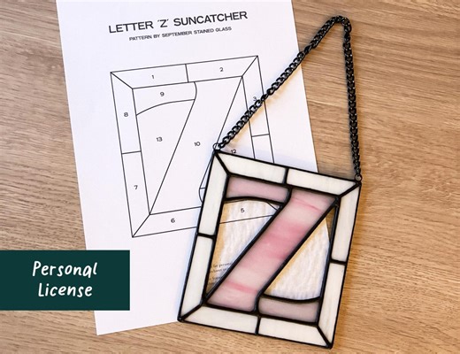 Alphabet Stained Glass Pattern, Instant Download, PDF and PNG, Entire Alphabet - Personal License