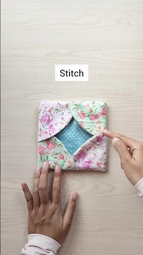 DIY coaster from round scrap fabric | christmas gift idea #diy #coaster #tutorial #sewing #craft