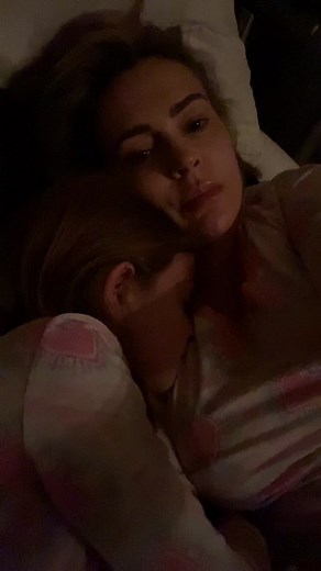 Matching PJs with Alyssa Milano