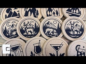 Laser Engrave Custom Cork Coasters | Free Downloadable Designs!