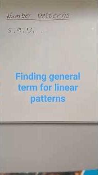 How to find the general term for linear patterns