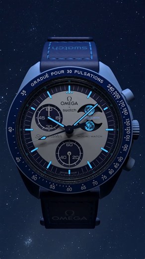 In celebration of the summer season and the blue moon on August 19, we are launching MISSION TO THE SUPER BLUE MOONPHASE! This blue-hued chronograph features a moon phase indicator adorned with two oversized blue moons and a pulsometer scale. Get yours from August 1 to August 19, 2024, and from 5 pm onward at selected Swatch stores and pop-ups. #MoonSwatch #OMEGAxSwatch #Swatch https://swat.ch/4bPkx26 | Swatch