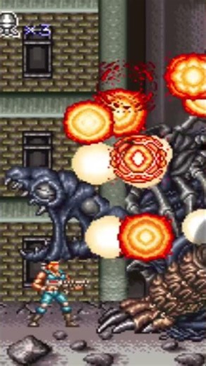 CONTRA 3 THE ALIEN WARS SHORTS STAGE 1 BOSS BATTLE