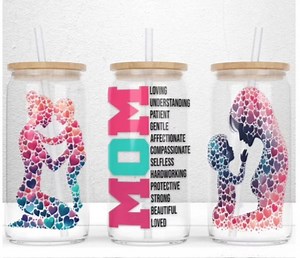 Protective MOM 18oz Libbey Glass Cup With Lid & Glass Straw - Etsy Canada