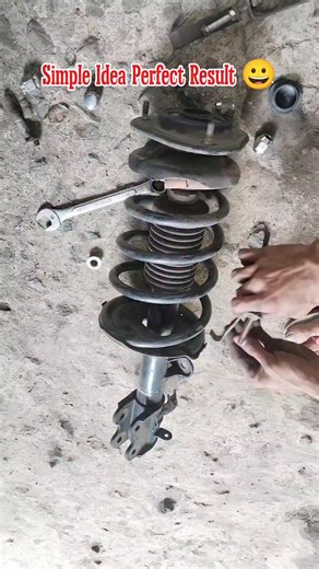 A Simple Way to Remove a Shock Absorber Coil Spring #reels #CarRepair #AutoMechanic | Andri Irawan