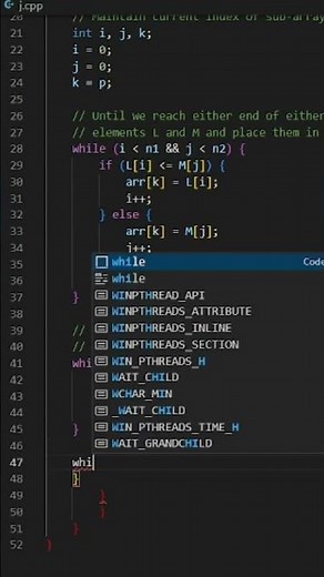 Merge sort using c++ #coding #cpp #algorithm #dsa #array #datastructures #programming #btech