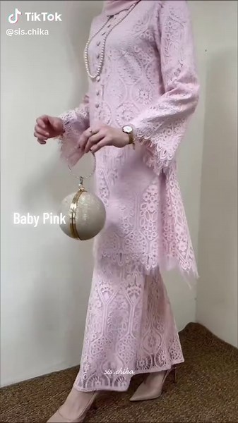Cantik Betul Kurung Riau: Baby Pink & Royal Purple