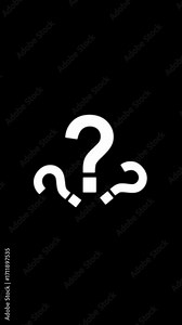 Question marks animation on black background 4K Video. Mystery symbol, confusion concept, problem solving and education Idea.