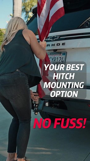 QBM - Your Best Hitch Mounting Option! NO FUSS! Just Snap and Go! Order yours: JuggernautDesigns.com #quickballmount #QBM #ballgrabber #hitchmount #hitchflag #hitchflagpole #flagmount #truckflag #whipmount #hitchwhip #truckwhip #plugandplay #tiktokfinds #tiktokmademebuyit