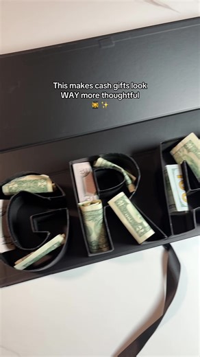 GRAD Letter Gift Box. The easiest way to make graduation gifts look extra special. #GraduationGift #GiftIdeas #GradParty #MoneyGift #TikTokFinds