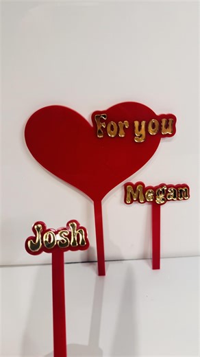Personalised Heart Cake Topper - Custom Name - Etsy