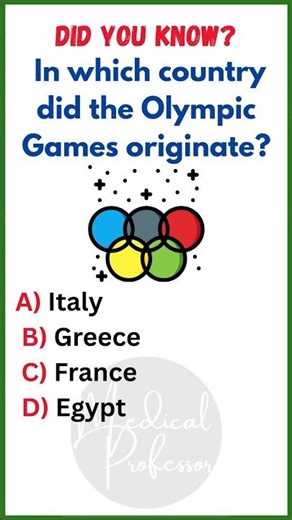 Did You Know? Where Did the Olympic Games Originate? | Sports History Trivia