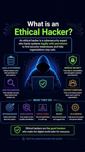 💻 What is an Ethical Hacker ?? #networking #shorts #cybersecurity