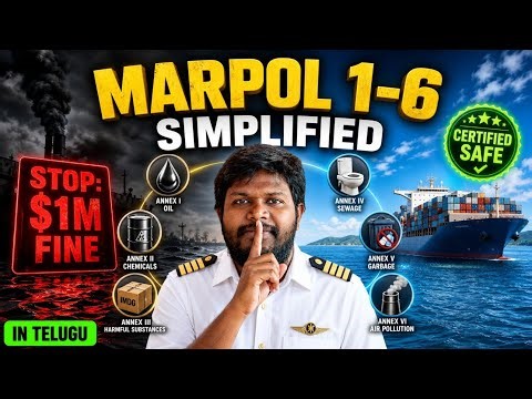 MARPOL 6 Annexes Simplified in Telugu | మర్చంట్ నేవీ రూల్స్ | Avoid Huge Fines! 🚢