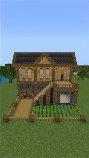 Survival House In Minecraft Tutorial Timelapse #minecraft #shorts #asmr