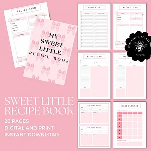 My Sweet Little Recipe Book - All in One Recipe Book and Cards - Printable Recipe Journal - Digital Cookbook - Etsy UK