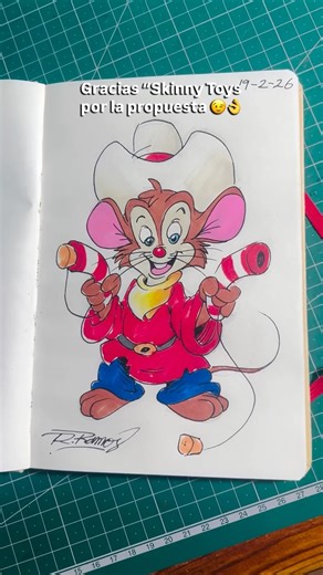 Rafa Ramos | Ilustrador digital y tradicional | Un dibujo diario en mi sketchbook 📒 Solo personajes clásicos de animación DÍA 19: “Fievel” 1986 Vamos a ver hasta dónde llego😅 Muchas... | Instagram