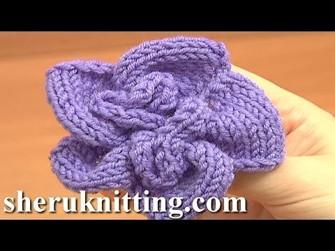 Knitted Spiral Flower Knitting Tutorial 1 Learn How to Knit Flowers