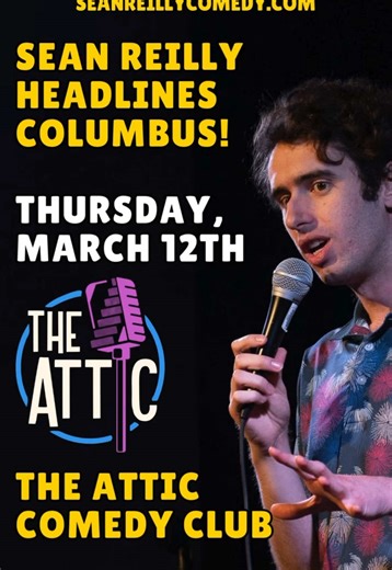 I’m headlining The Attic Comedy Club in Columbus, OH on March 12th. Mandatory attendance for all Columbus-based nerds. Tix link in my bio or seanreillycomedy.com. See you there!! #comedy #standupcomedy #columbus