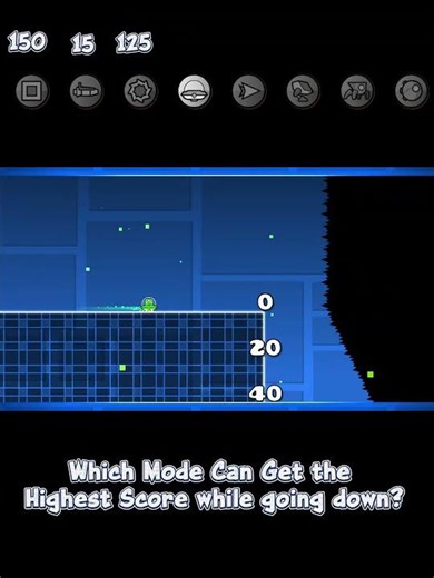 Which Mode Can Get the Highest Score while going down #geometrydash #shorts #viralshorts